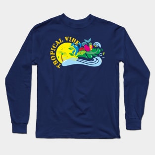 Tropical Vibes in Summer Long Sleeve T-Shirt